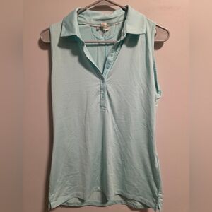 Light Blue Sleeveless Polo Golf